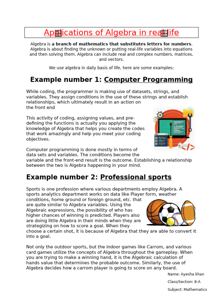 Algebra | PDF