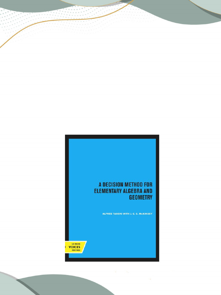  ebook a decision method for elementary algebra and geometry by alfred