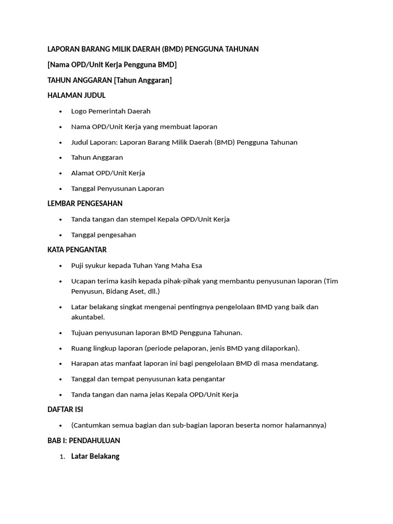 Laporan Barang Milik Daerah | PDF