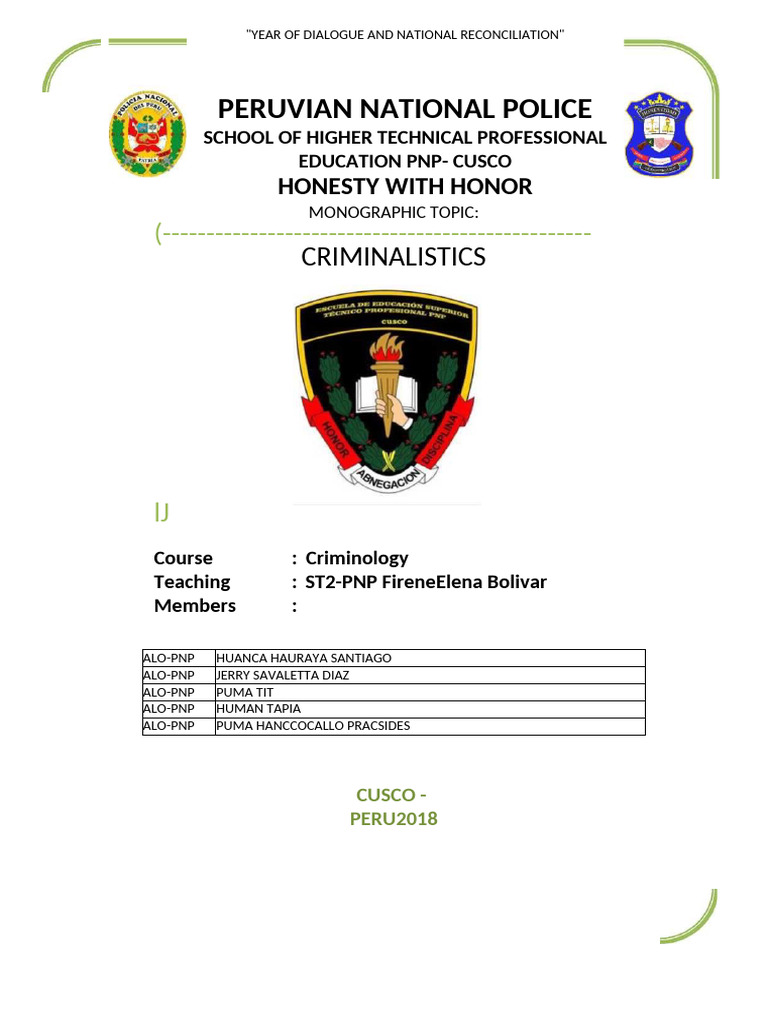 Criminalistics Monograph | PDF | Forensic Science | Crime Scene