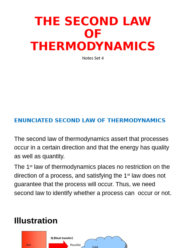 Thermodynamics Notes Set 4 (2024) | PDF | Heat | Second Law Of ...