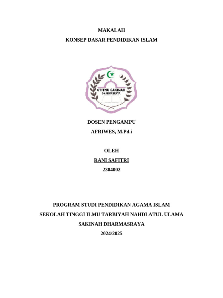 Konsep Dasar Pendidikan Islam | PDF