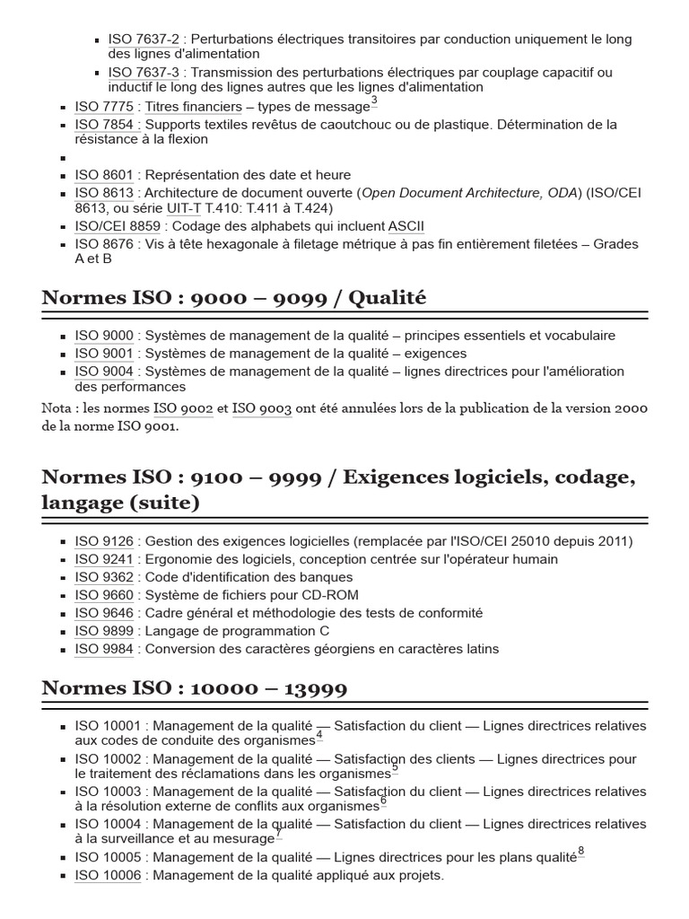 Normes ISO sur la qualité et exigences | PDF | Management de la qualité ...