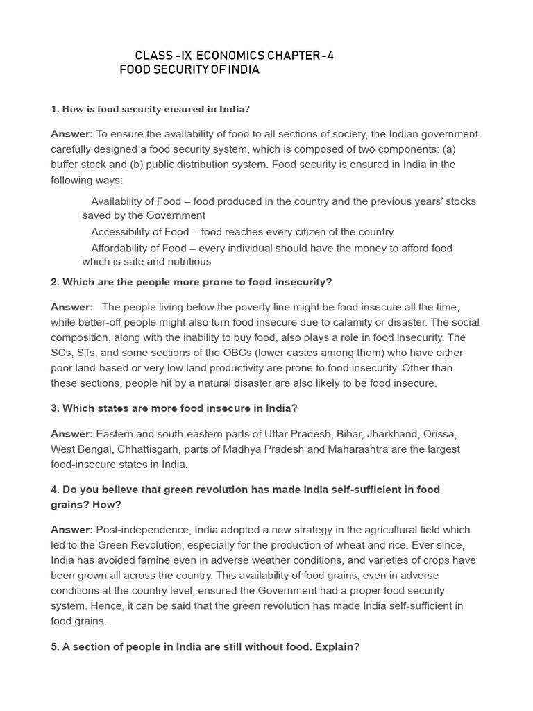 Food Security 1 Pdf Food Security Hunger