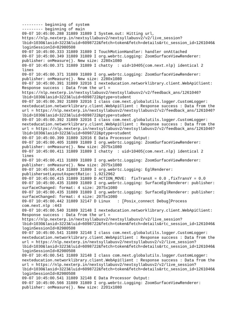 Live Session Debug Logs and Feedback | PDF | Android (Operating System ...