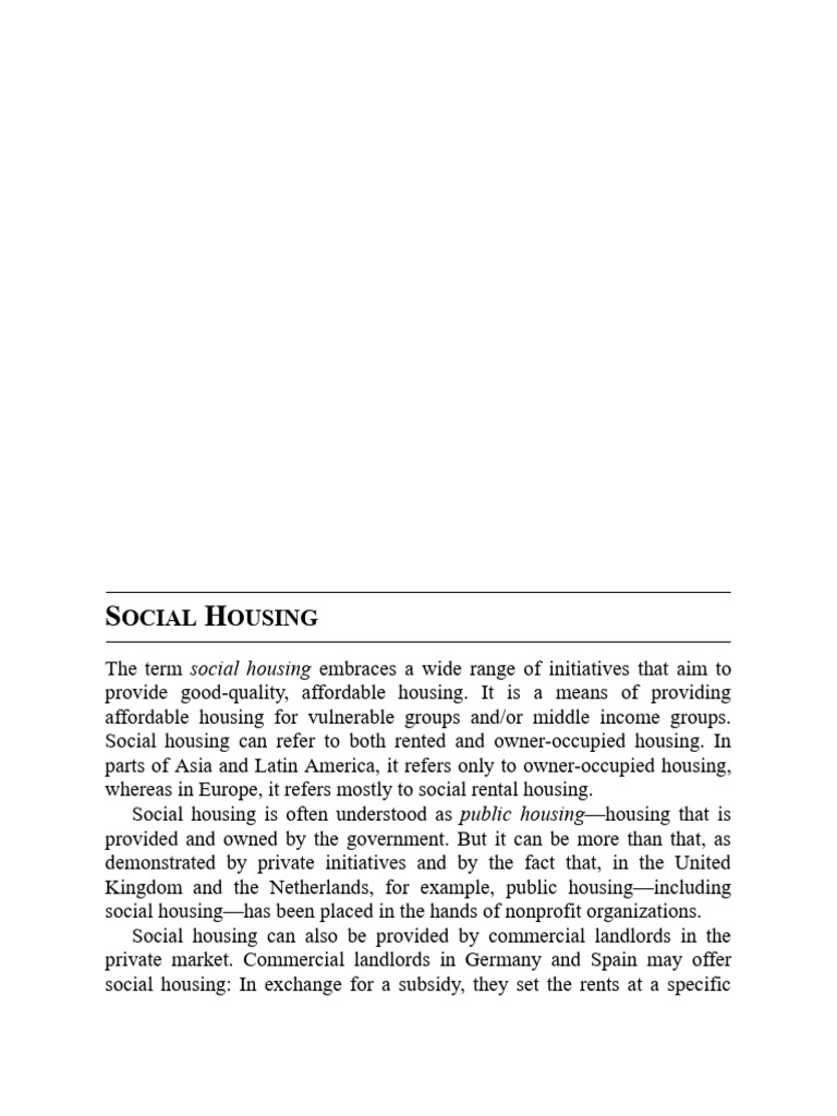 SOCIAL HOUSING | PDF | Public Housing | Affordable Housing