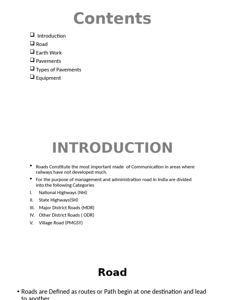 Road Construction and Pavement Types | PDF