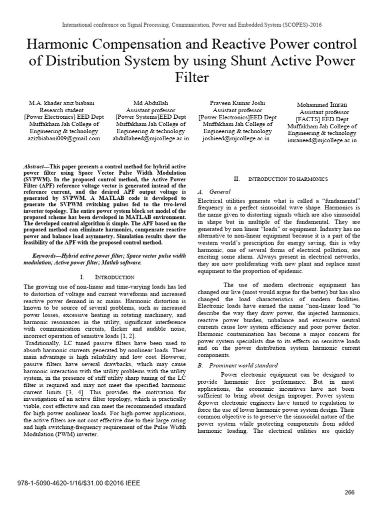 Power System Harmonics Control | PDF | Power Electronics | Power Inverter
