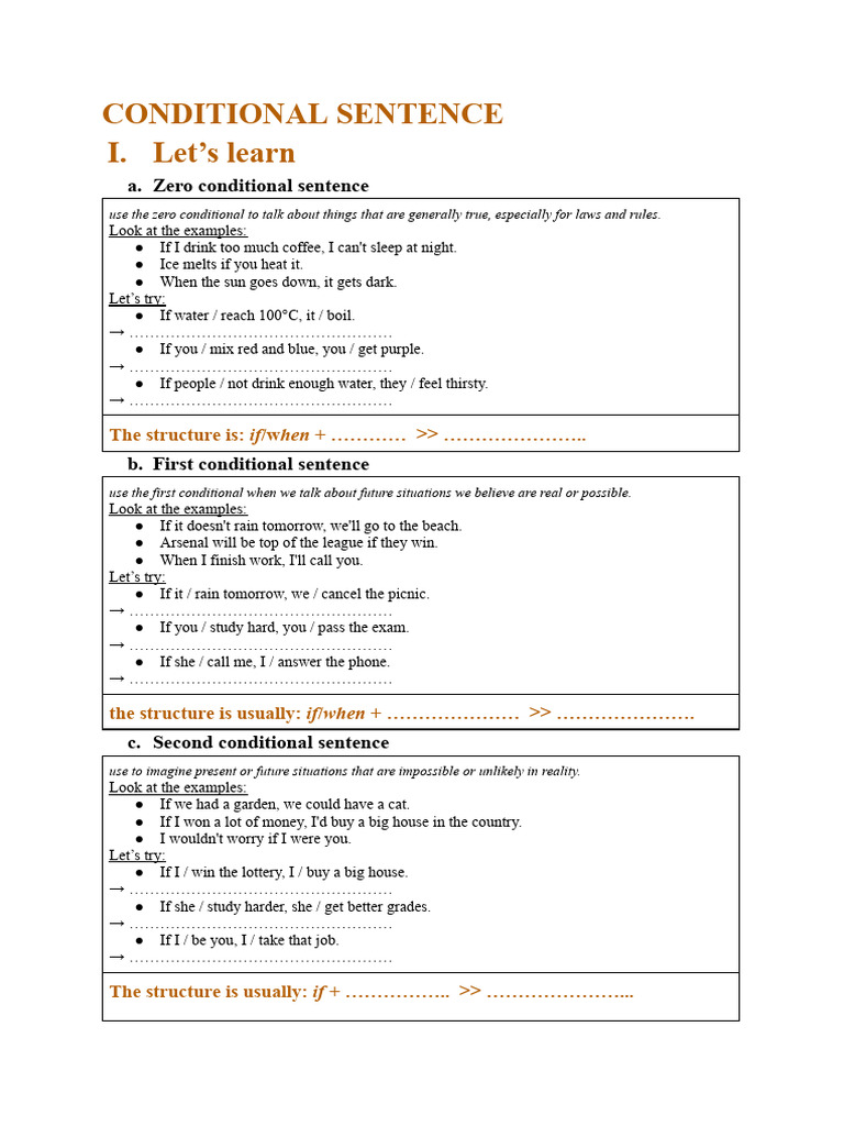 Conditional Sentence | PDF