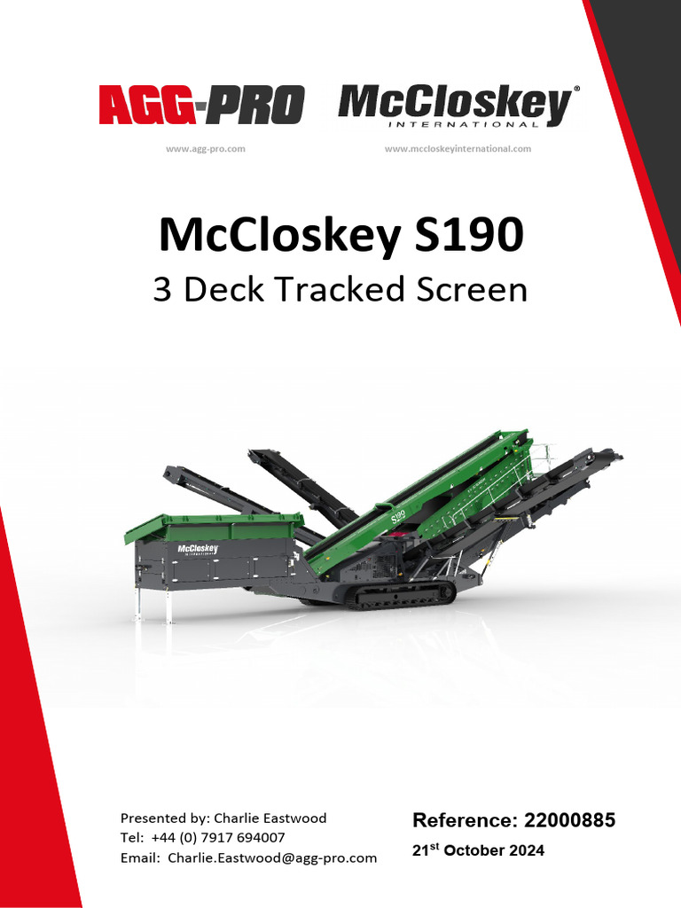 McCloskey S190 Tracked Screen Overview | PDF | Legal Liability | Tort