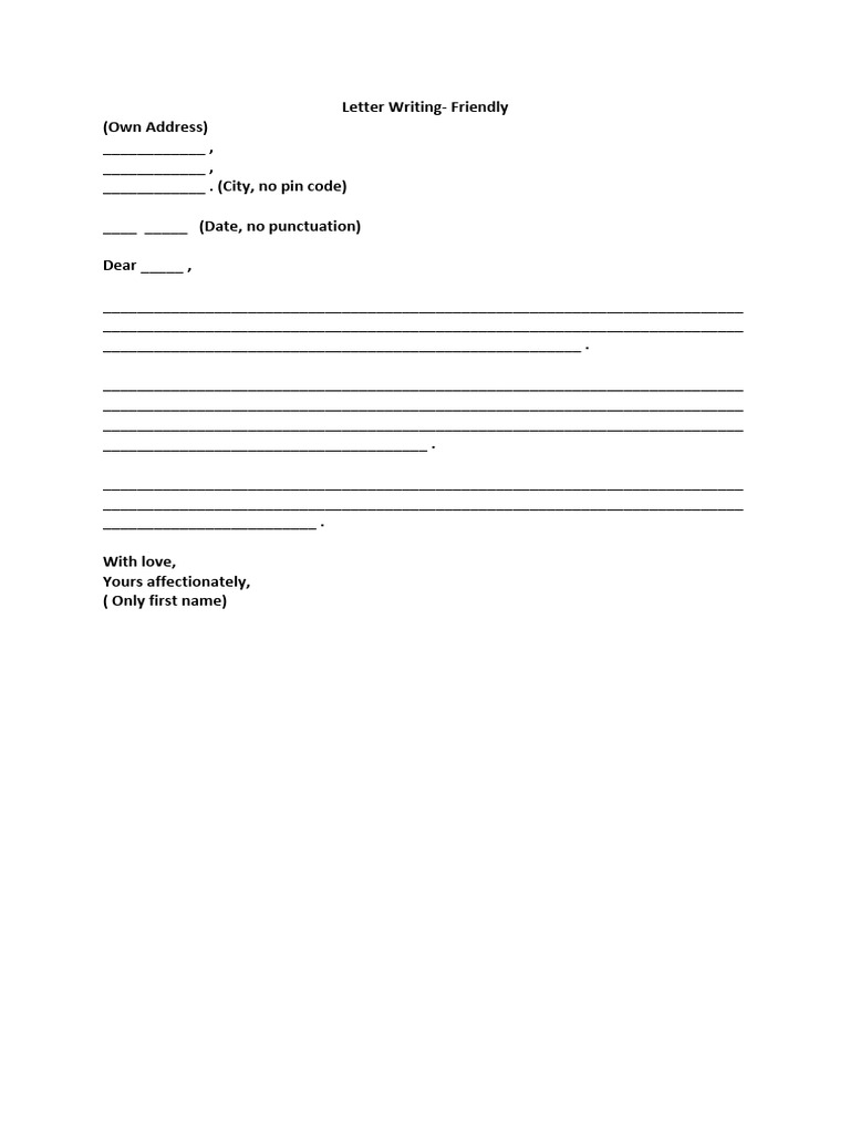 Friendly Letter | PDF