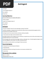 Astringents: Types and Uses in Pharmacy | PDF | Sulfate | Zinc