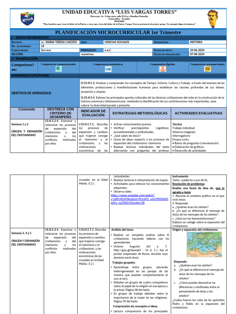 2do Trimestre Historia 2do Bgu | PDF | imperio Romano | Edades medias