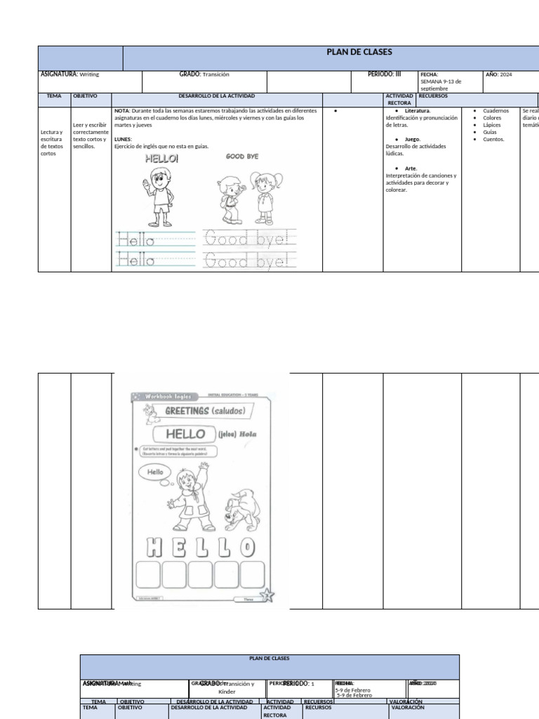 Lesson Plan 1 - Kinder | PDF | Educación de la primera infancia