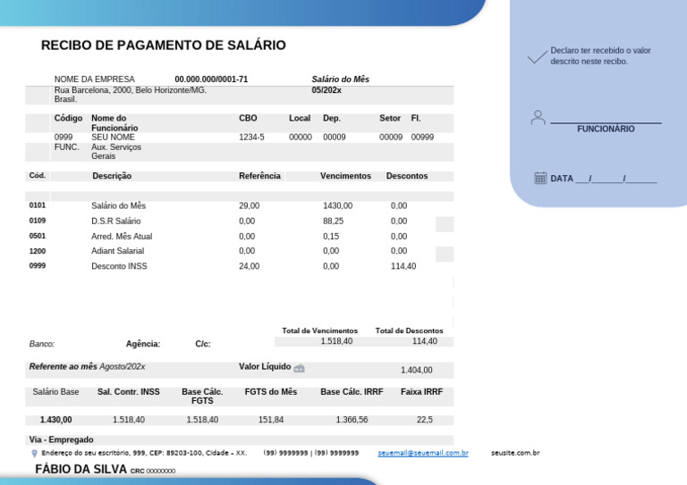 RECIBO SALARIOS | PDF | Salários | Economias
