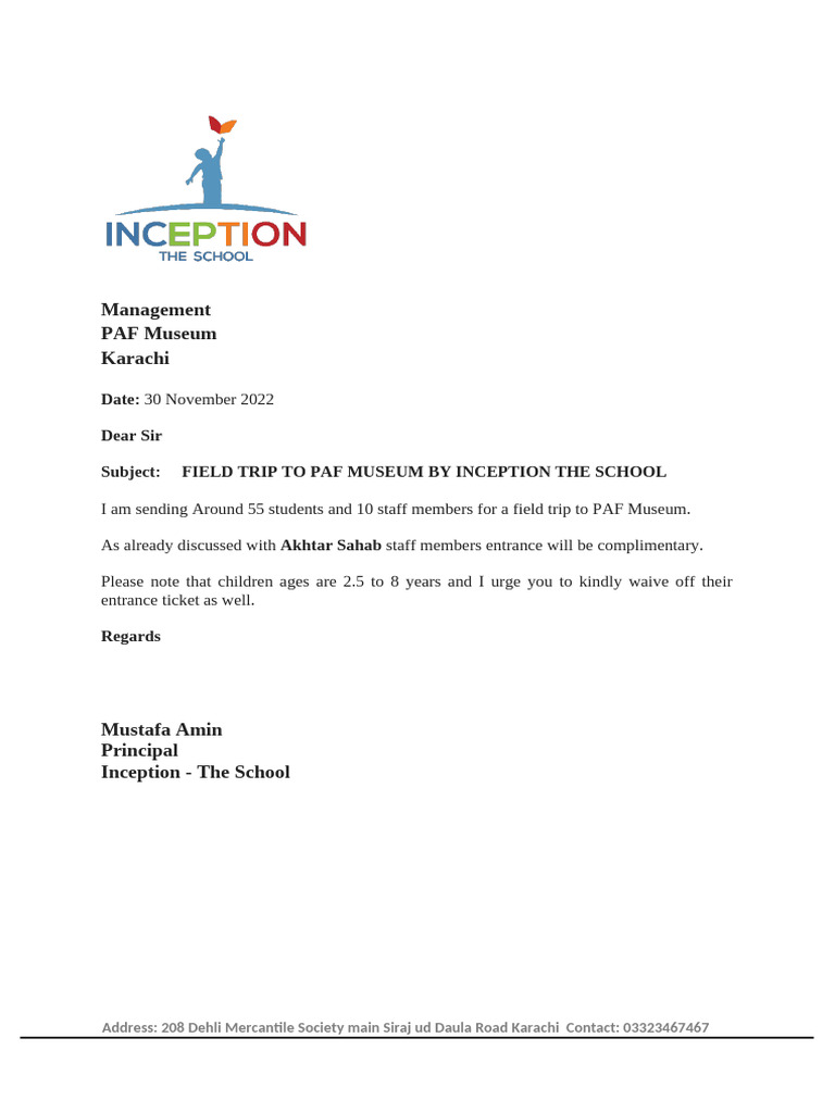 Letter to PAF Museum | PDF