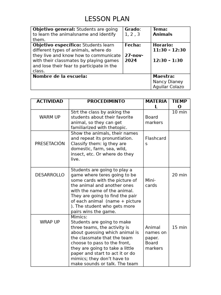 lesson plan 3 | PDF