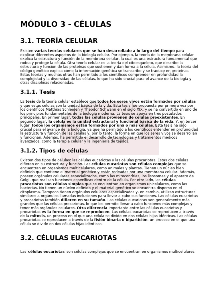 Teoría y Tipos de Células Eucariotas | PDF | Biología Celular) | Citoplasma