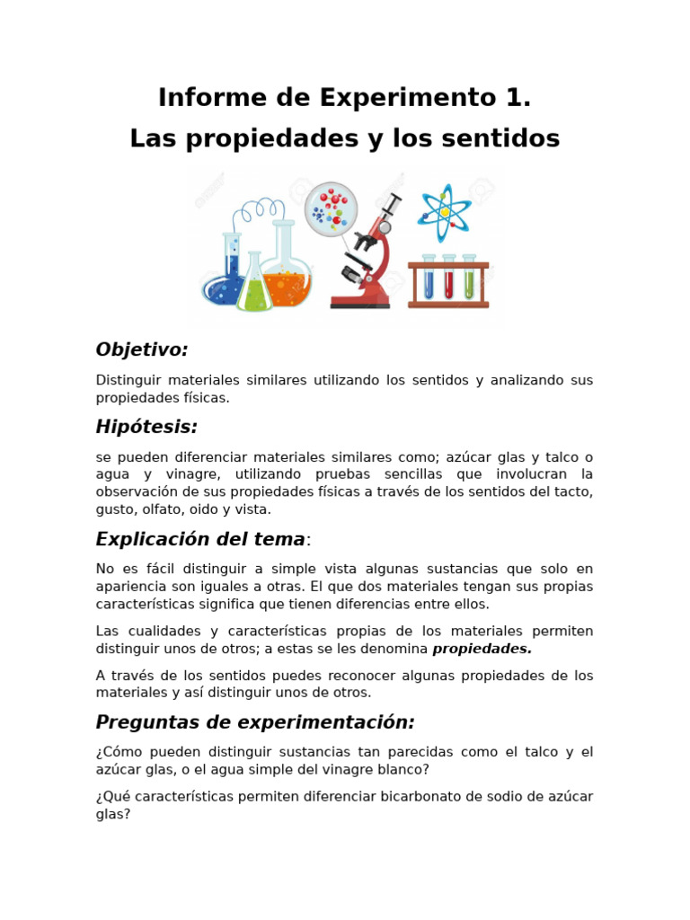 Distinguir Materiales por Propiedades Sensitivas | PDF | Gusto | Sólido