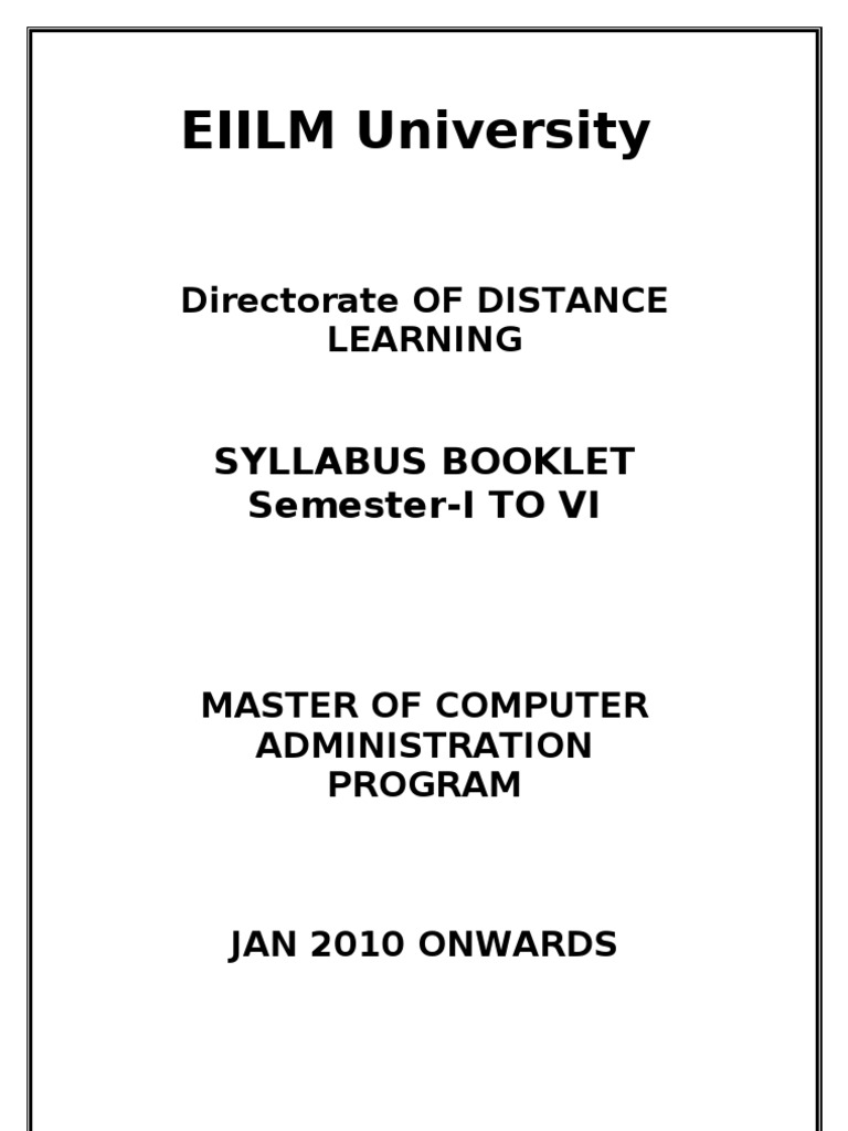 Mca Syllabus Final | PDF | Relational Database | C++