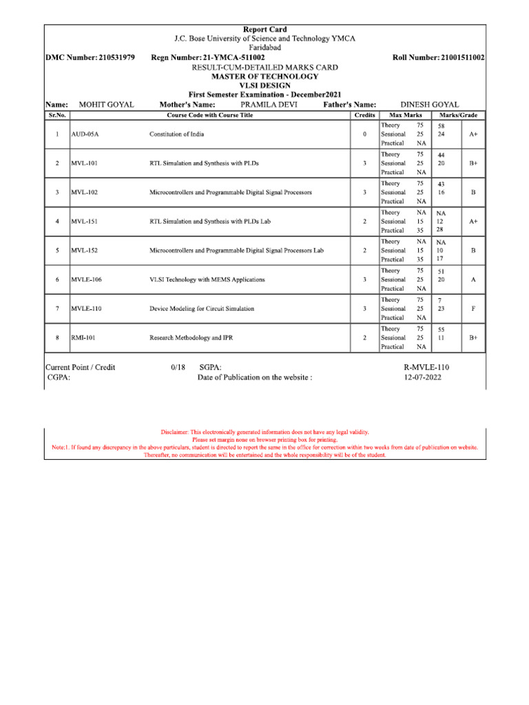 1st Sem MTech | PDF