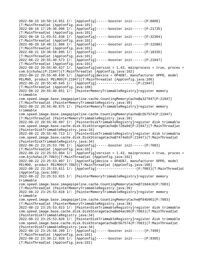 AppConfig Booster Initialization Logs | PDF | Java (Programming ...