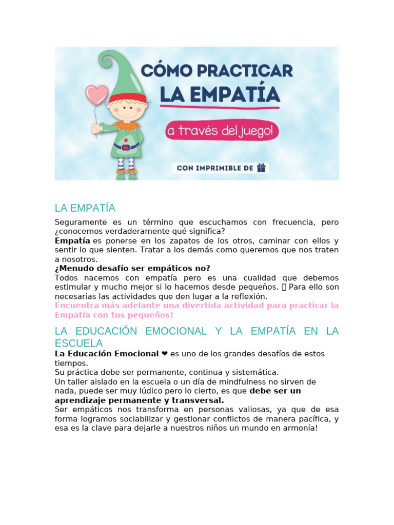 Fomentando la Empatía en Niños | PDF | Empatía | Escuelas