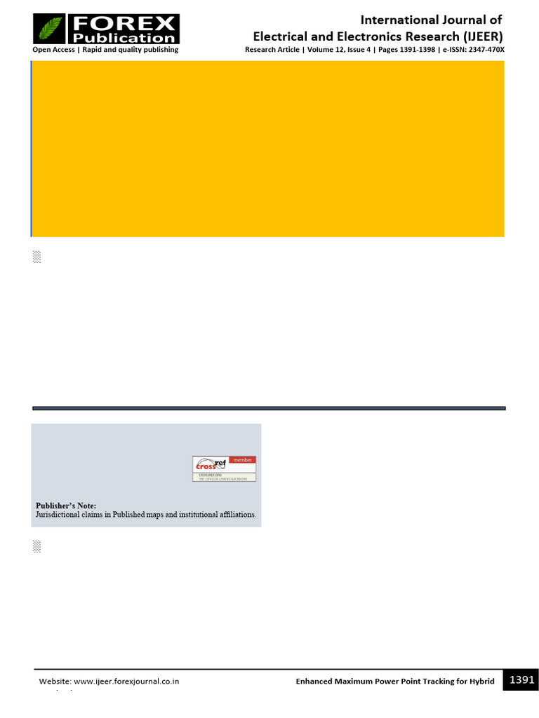 Enhanced Maximum Power Point Tracking For Hybrid S Pdf