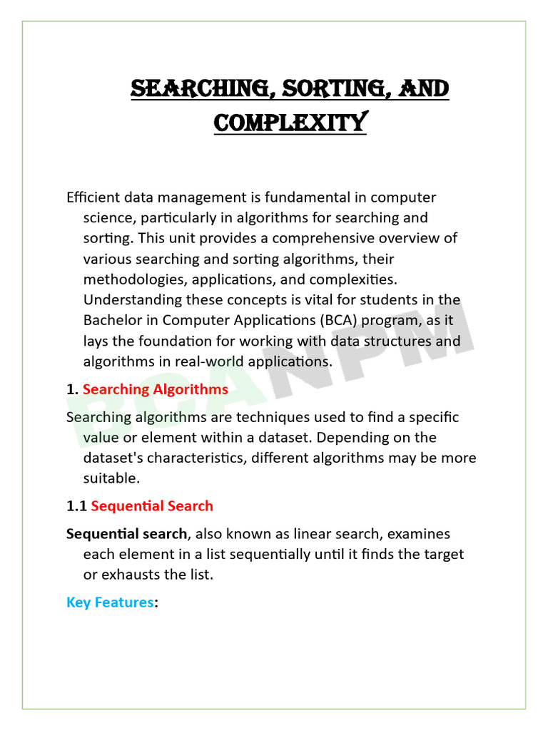 6- Searching, Sorting and Complexity | PDF | Time Complexity | Algorithms