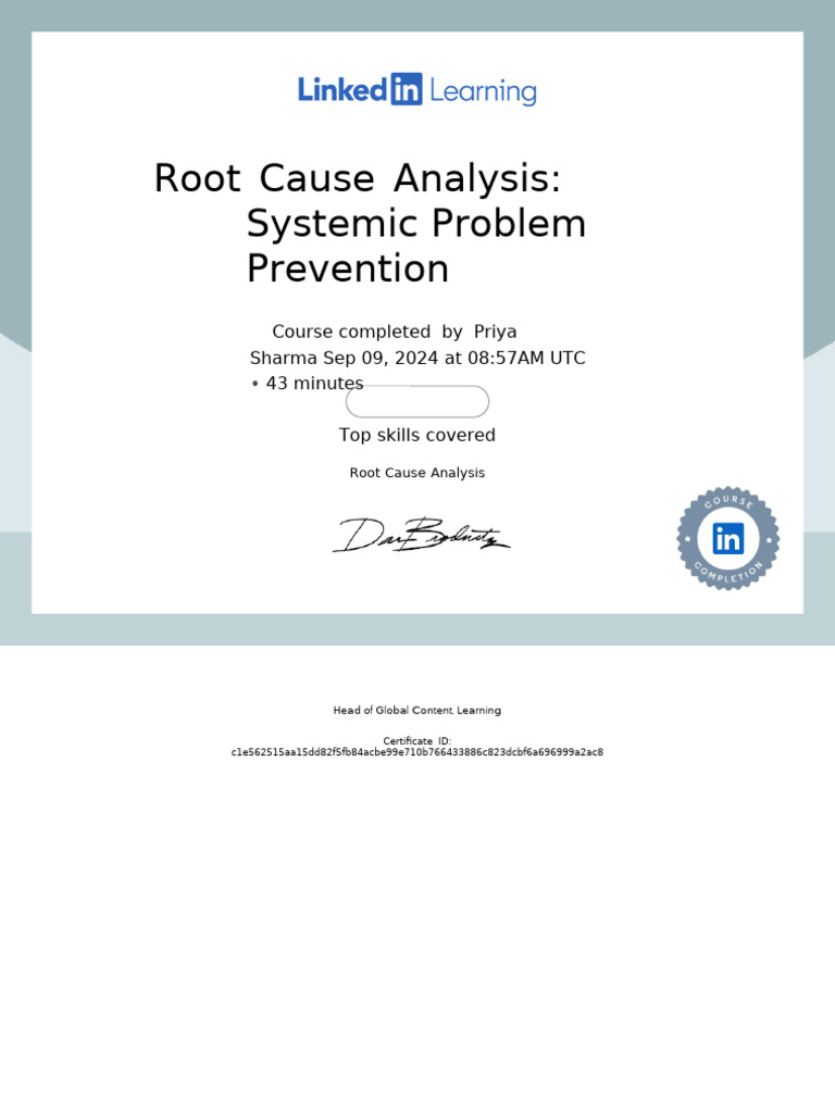LinkedIn Learning Certificate | PDF