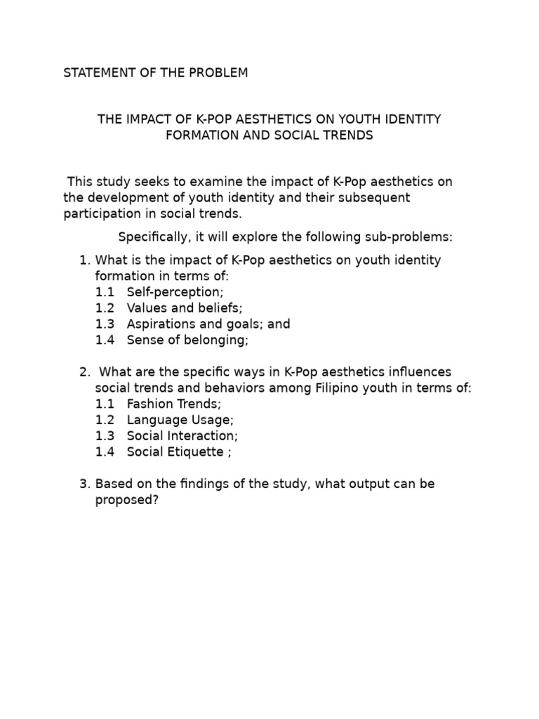 Statement of the Problem | PDF