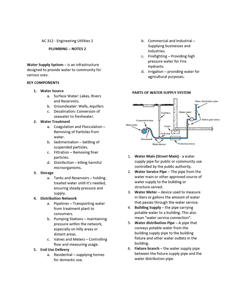 EU2 Notes 2 Water Distribution System | PDF | Water Purification | Water