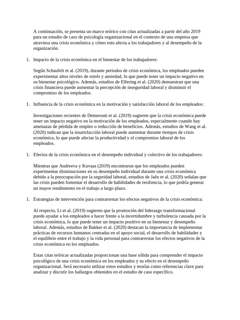 Impacto de la Crisis Económica en Empleados | PDF | Motivación ...