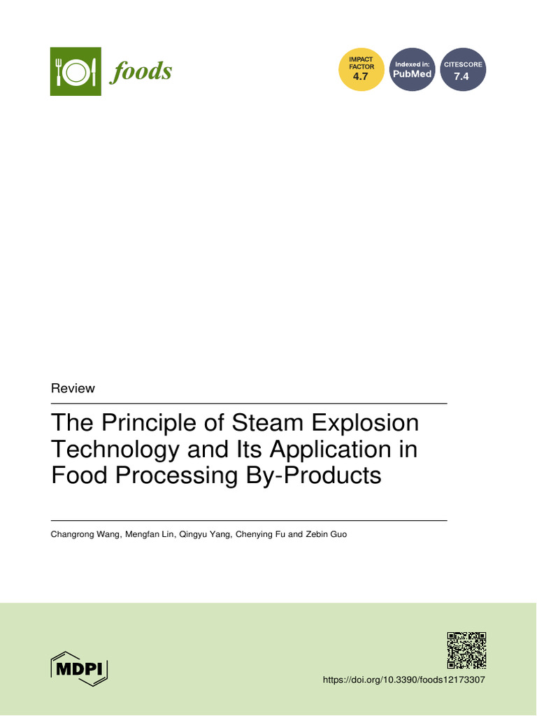 The Principle of Steam Explosion Technology and Its Application in Food ...