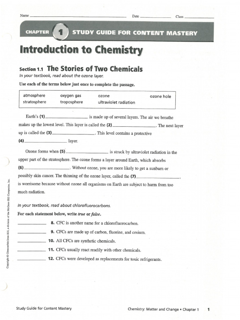 Cap Chem CH 1 GR | PDF