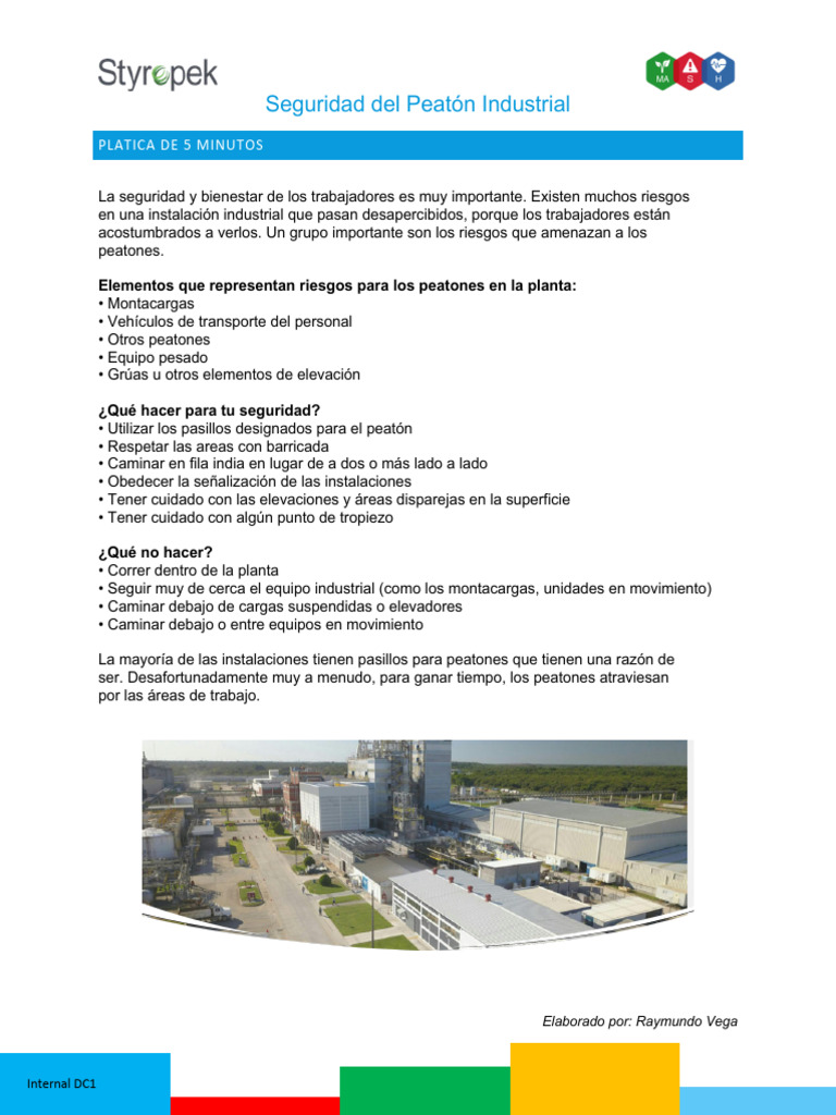 Seguridad Peatonal en Instalaciones Industriales | PDF