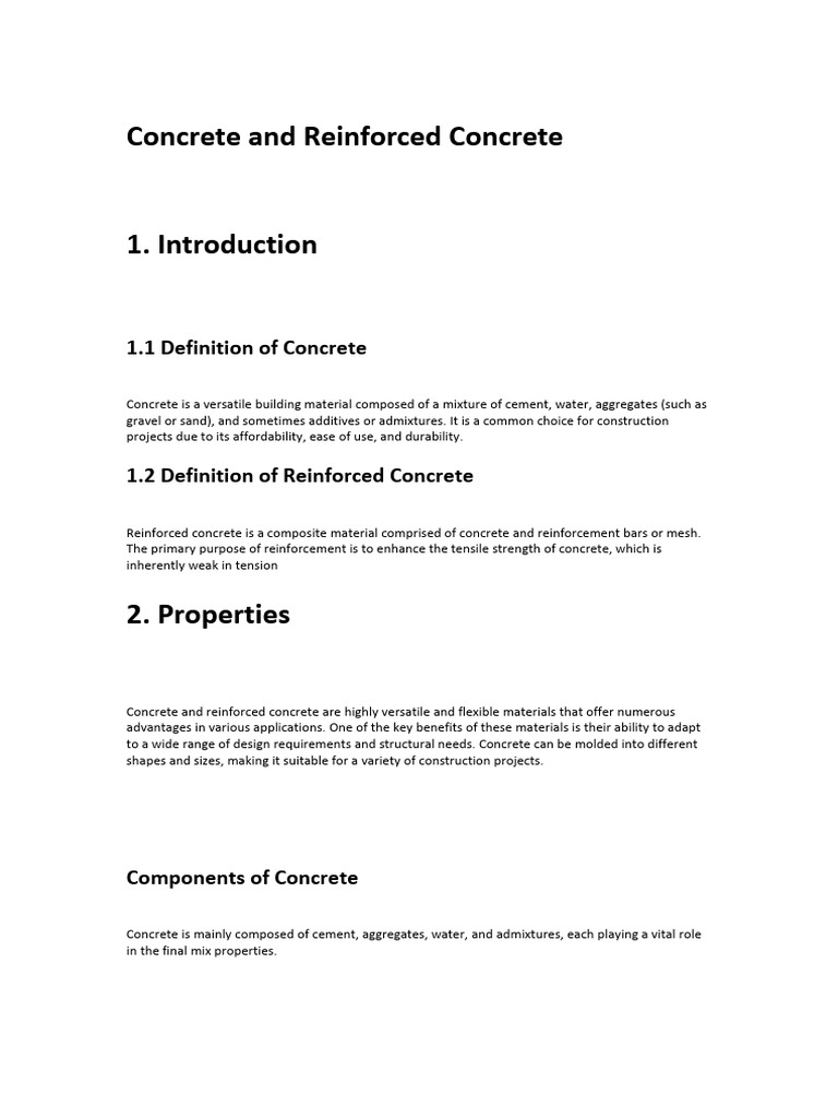Concrete and Reinforced Concrete Overview | PDF | Concrete ...