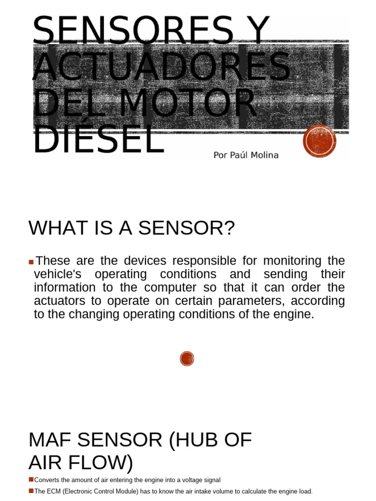 Diesel Engine Sensor Overview | PDF | Throttle | Fuel Injection