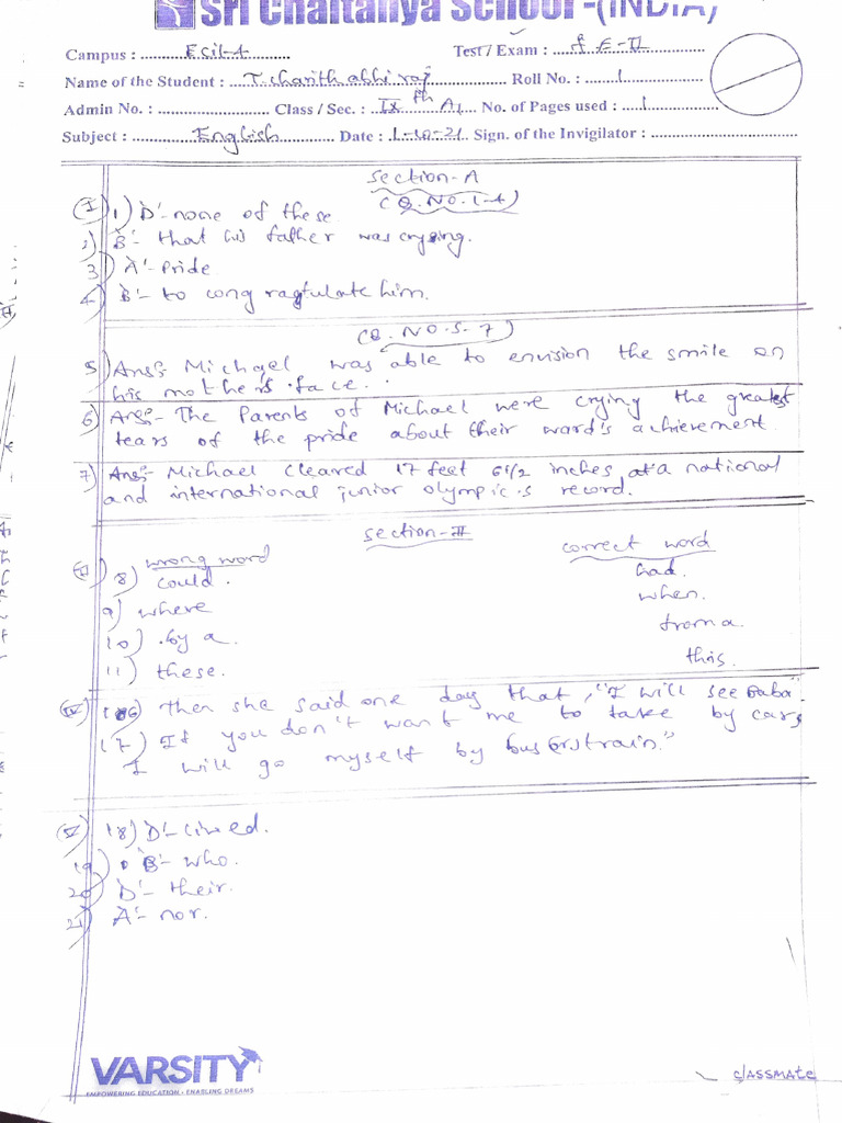 Student Exam Document Template | PDF