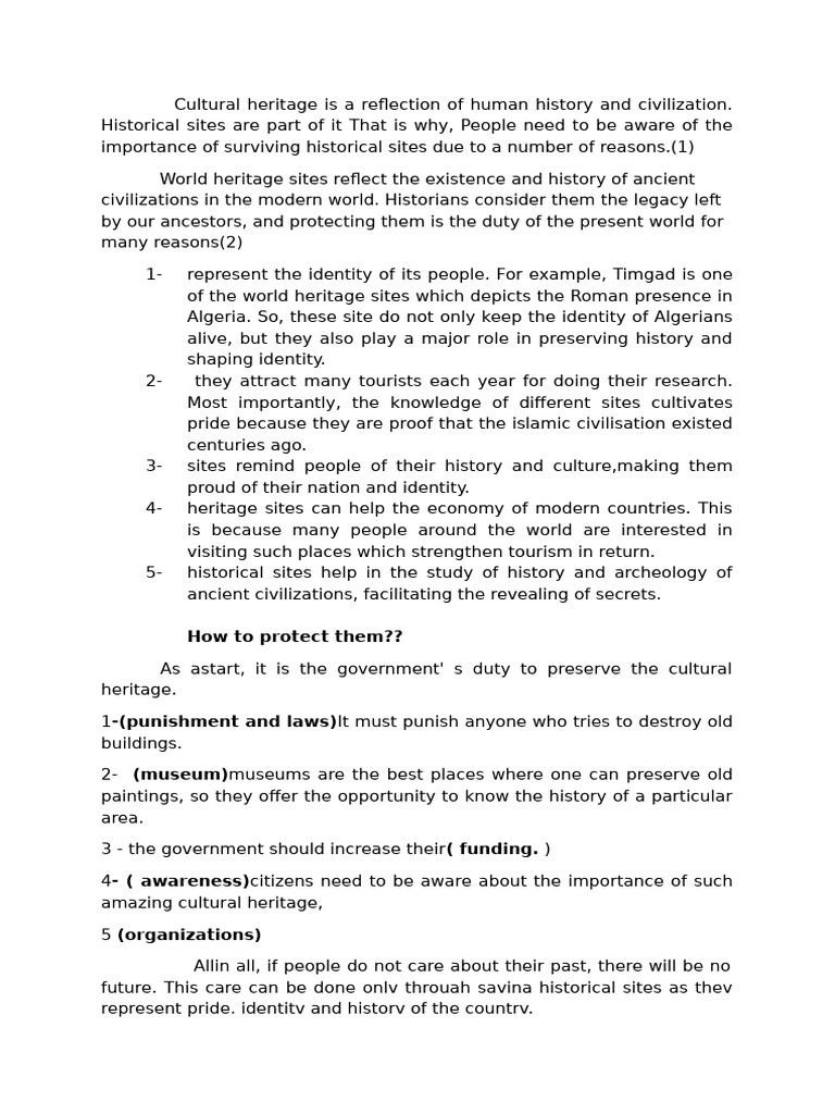 Importance of World Heritage Sites | PDF