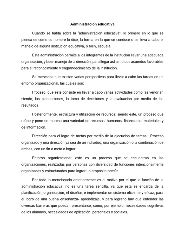 Claves de la Administración Educativa | PDF | Institución | Escuelas