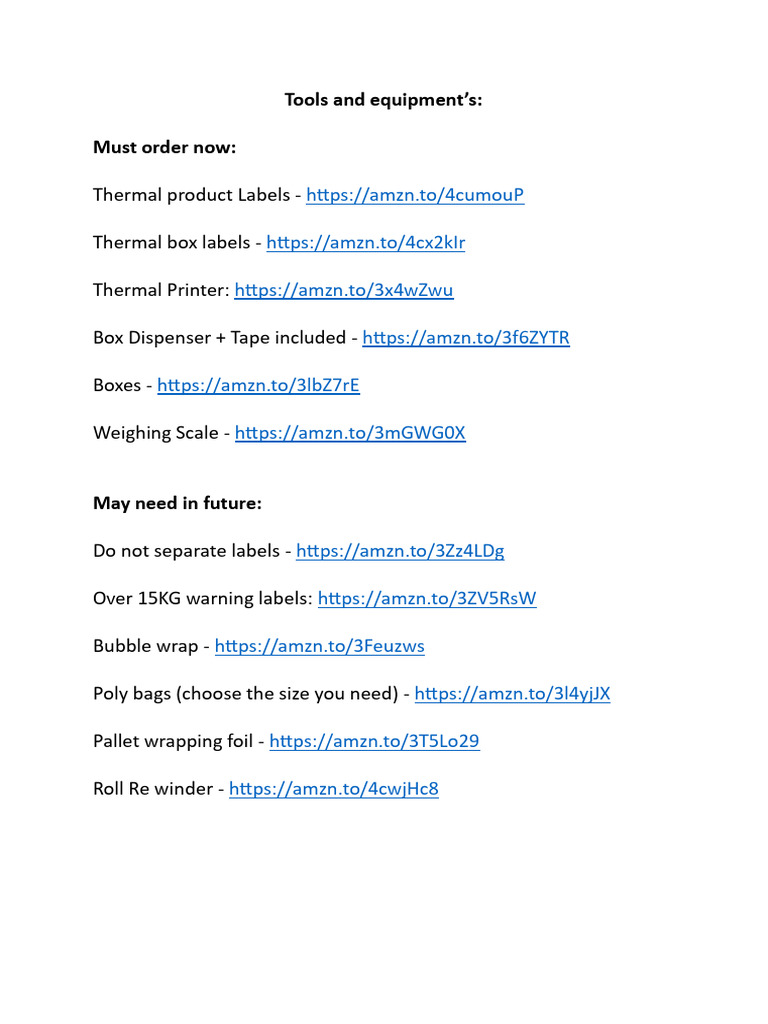 Tools and Equipment | PDF