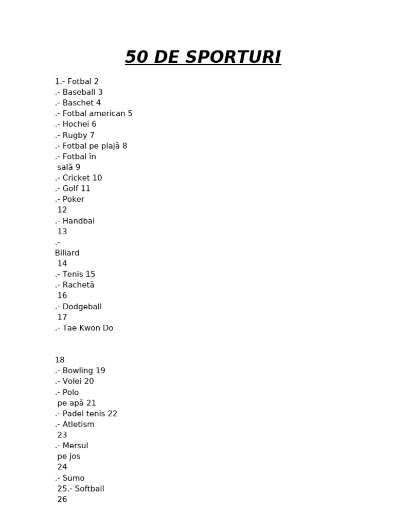 50 Sporturi | PDF