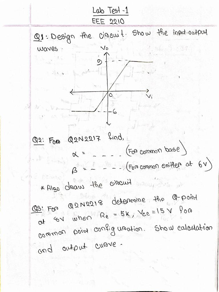 EEE 2210 Q1 With Solution | PDF
