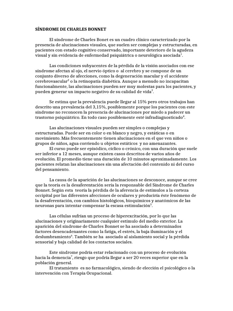 Alucinaciones en el Síndrome de Charles Bonnet | PDF | Alucinación ...