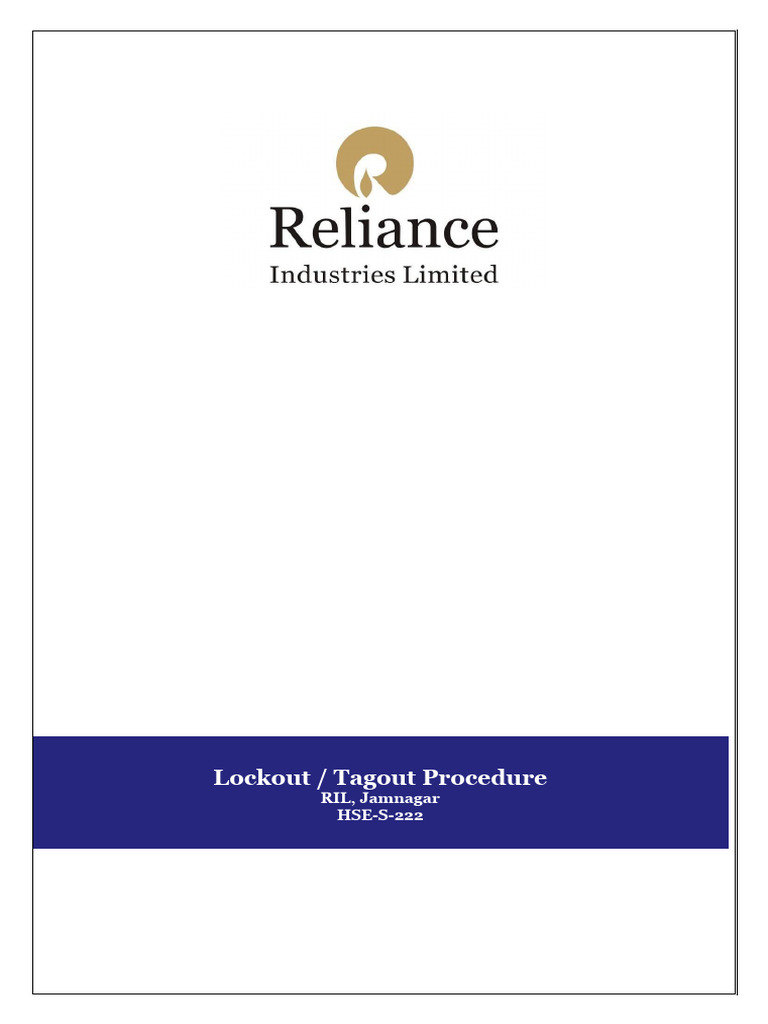 161 HSE-S-222 - Lockout Tagout Procedure Rev-03 | PDF | Electrical ...