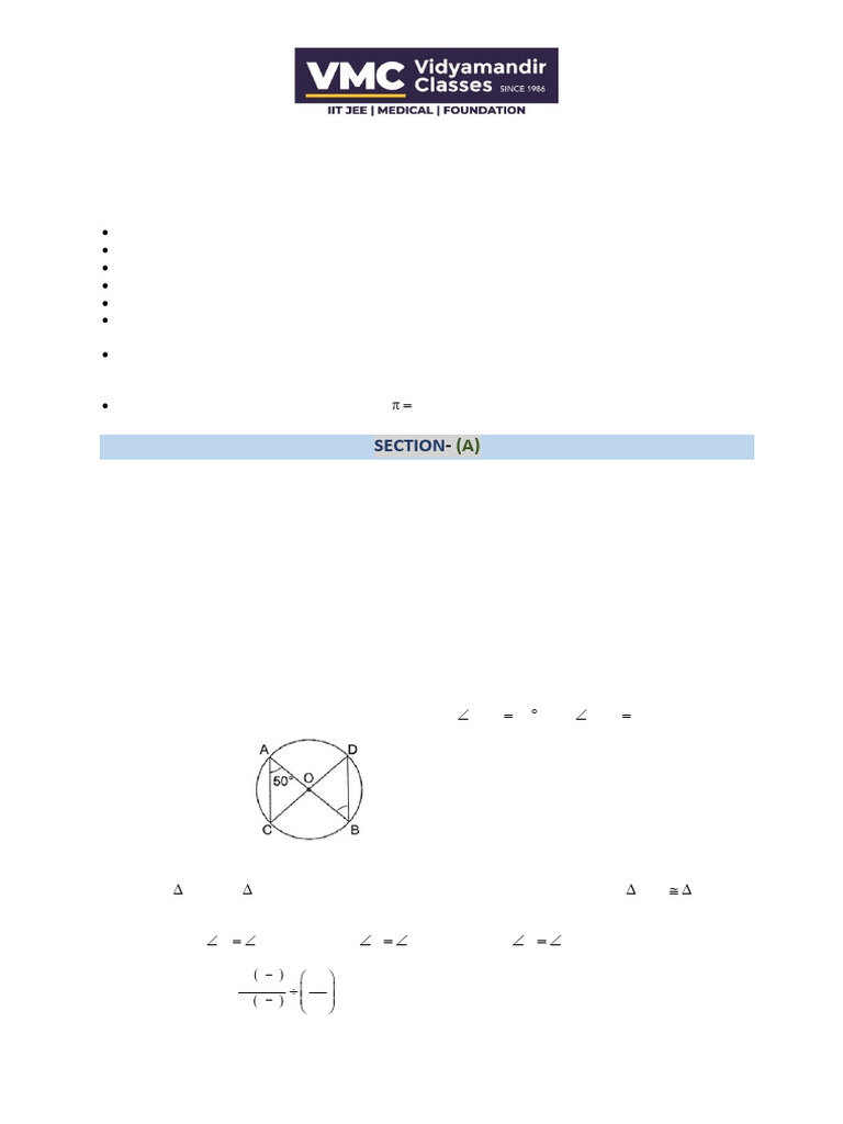 Class9thMathsIQuestions PDF | PDF | Triangle | Area