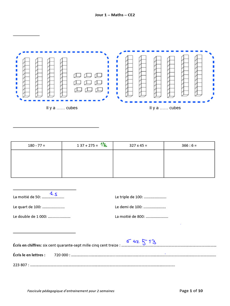 Exercices de Maths CE2 à Imprimer | PDF