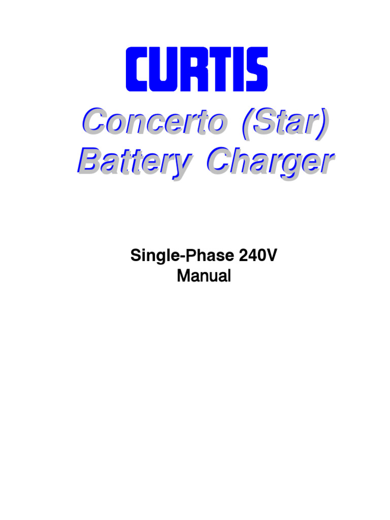Curtis Concerto Charger Installation Guide | PDF | Battery Charger ...