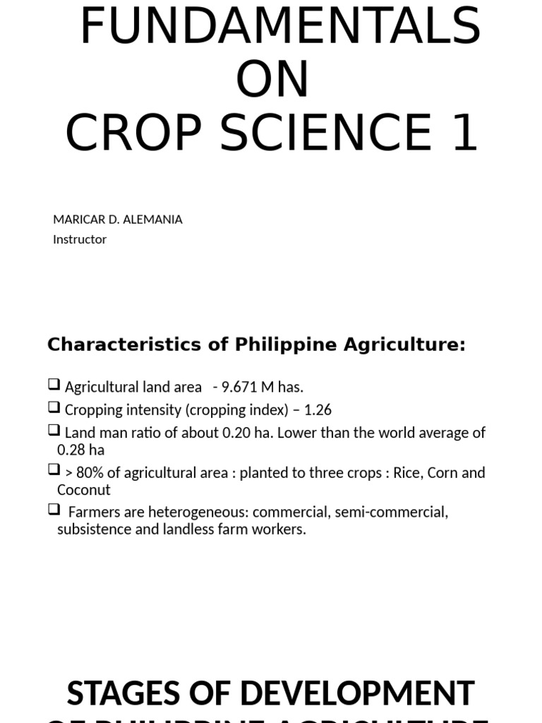 Philippine Agriculture Overview and Challenges | PDF | Agriculture | Soil